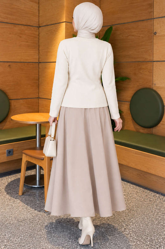 Stern Knitted Cardigan Mit Knöpfen Steinfarben