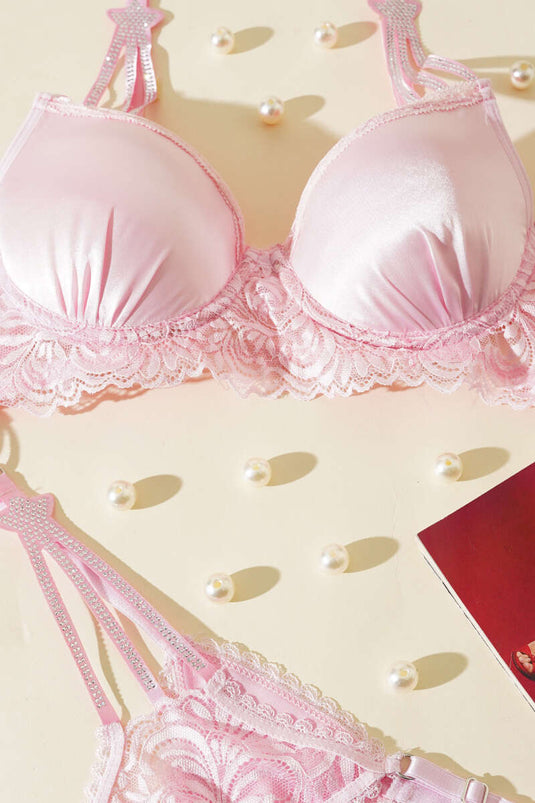 Ensemble soutien-gorge et culotte Star Stone rose