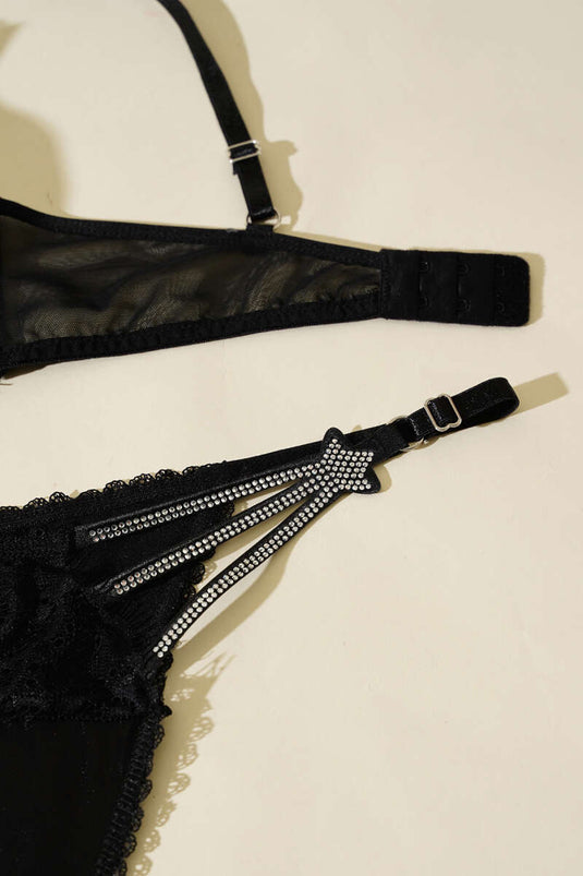 Ensemble soutien-gorge et brassière Star Stone noir