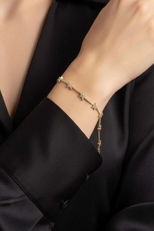 Sternförmiges Steinarmband, Gold