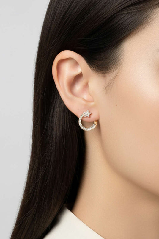 Boucles d'oreilles en or ornées de pierres étoilées