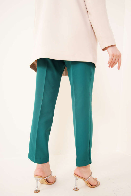 Emerald Green Trousers with Slit Belt