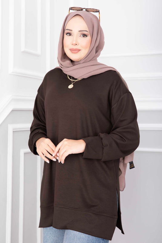 Oysho Tuniek Met Split Voor In Koffie