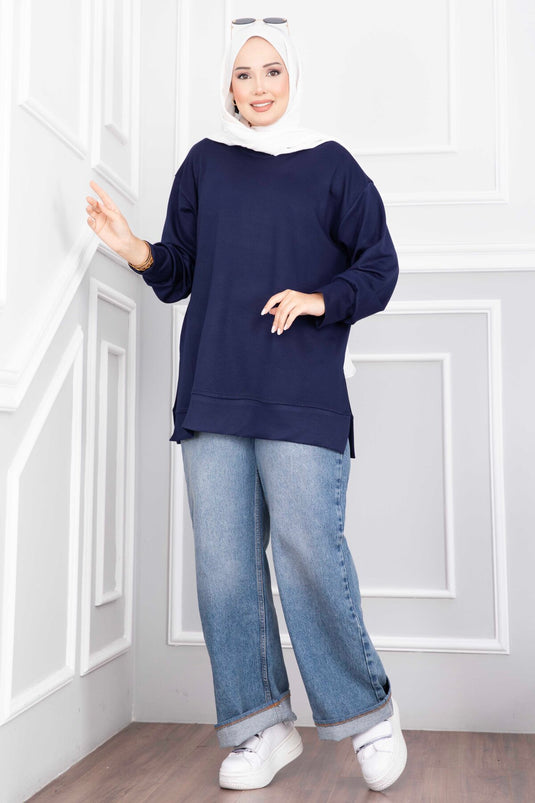 Lacivert Split Tuniek