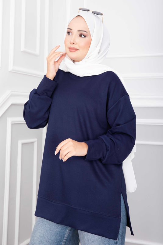 Lacivert Split Tuniek