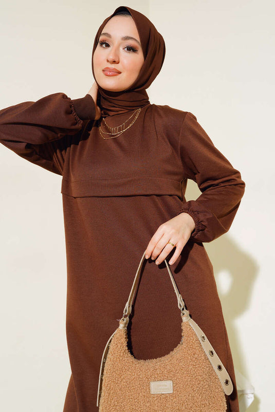 Yırtmaçlı Uzun İkili Takım Kahve