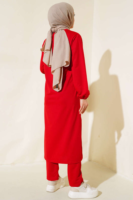 Costume Double Long Fente Rouge