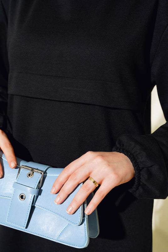 Slit Long Two Piece Suit Black