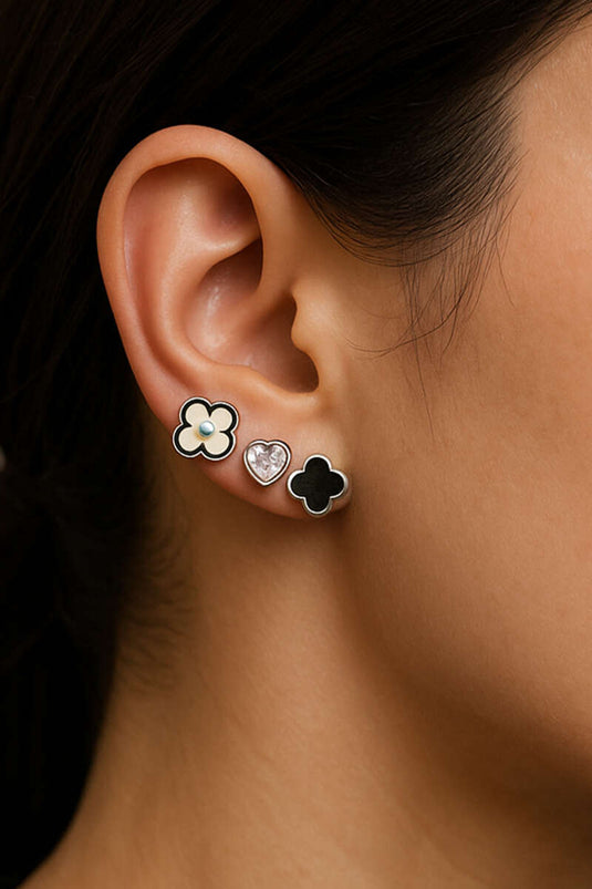 Yonca Set Küpe Gümüş