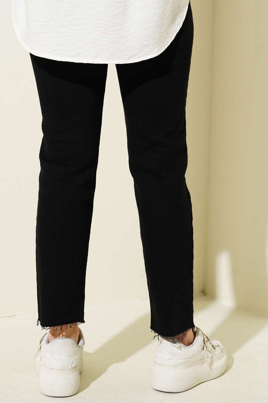High Waist Straight Jeans Black
