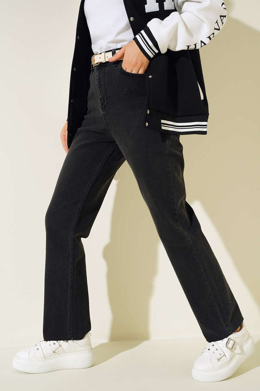 Jean taille haute fumé