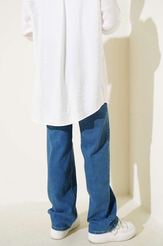 بنطلون معطف بالازو عالي الخصر ملون