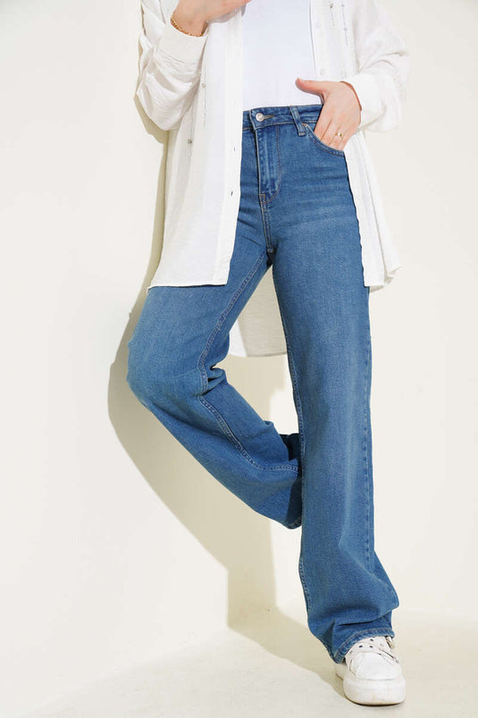 بنطلون معطف بالازو عالي الخصر ملون