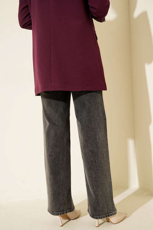 بنطال بالازو خصر عالي لون كركي داكن