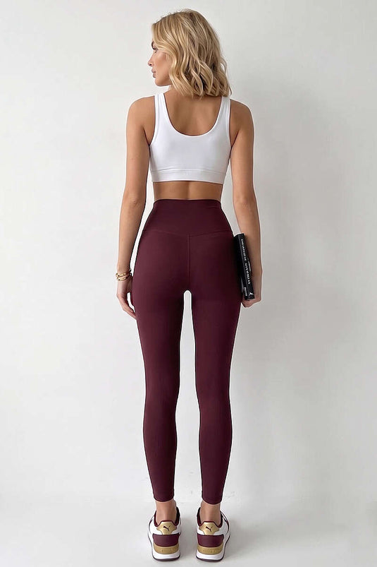 High Waist Cupra Leggings Burgundy