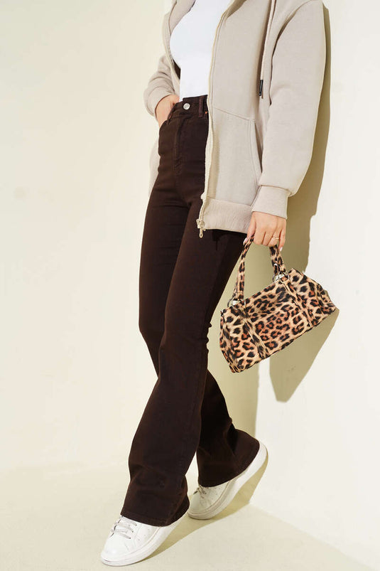 بنطال يوكسيل بيل إسبانيول باجا باللون البني