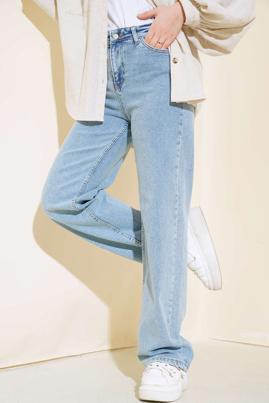 Yüksel Bel Palazzo Pantolon Kar Açık