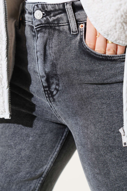 High Waist Palazzo Trousers Dark Grey