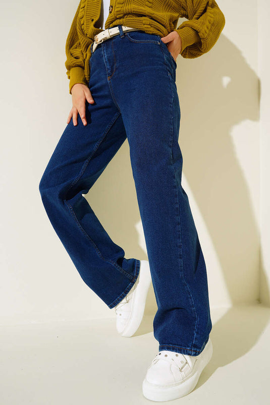 Yüksel Bel Palazzo Pantolon Lacivert