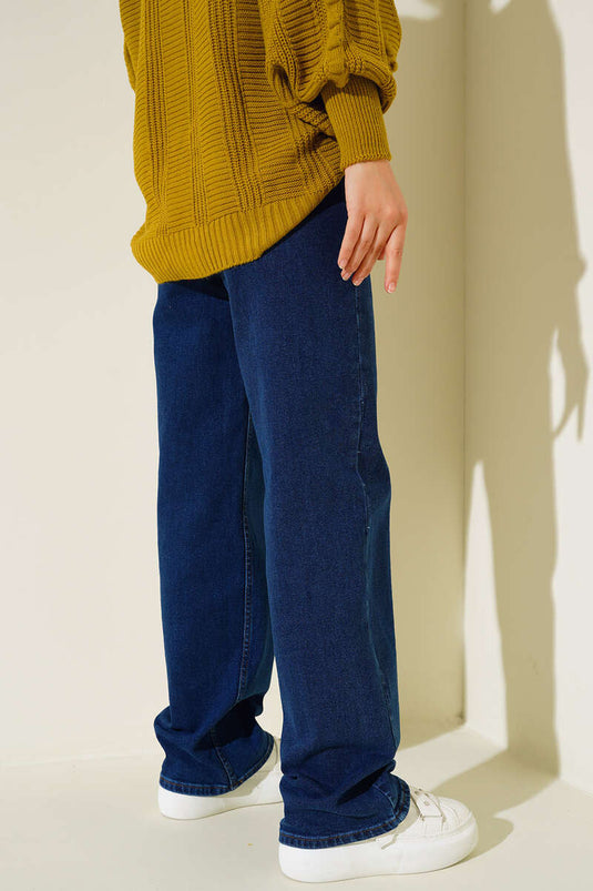 Yüksel Bel Palazzo Pantolon Lacivert