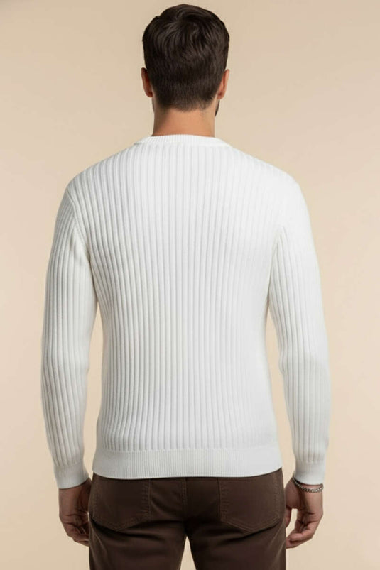 كنزة صوفية بيضاء للرجال من يوموش