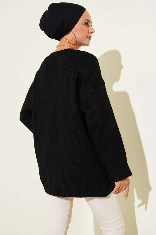 Soft Wide-Sleeved Sweater Black