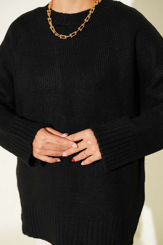 Maglione morbido a maniche larghe nero