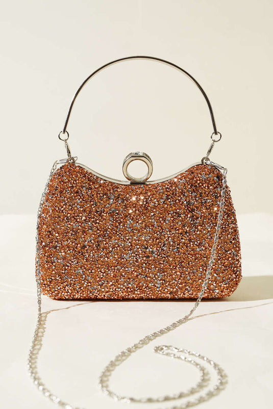 Pochette de soirée avec bague et pierres, cuivre