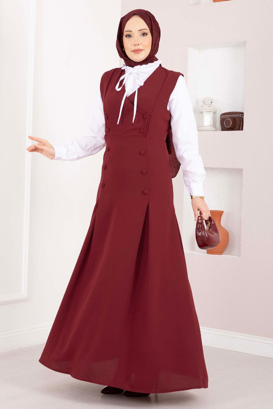 Ensemble double Zarif Chemise & Robe boutonnée Bordeaux