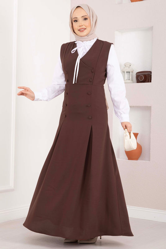 Ensemble double Zarif Chemise & Robe boutonnée Marron