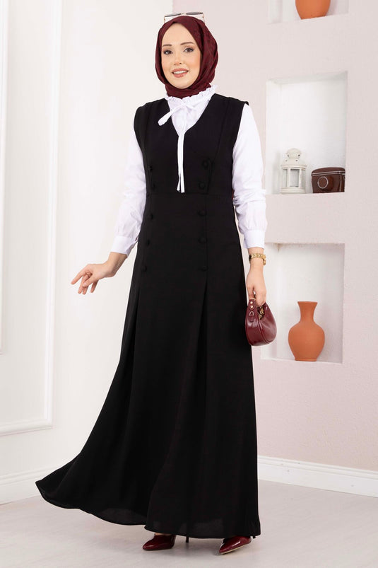 Ensemble duo chemise Zarif & robe à boutons noire