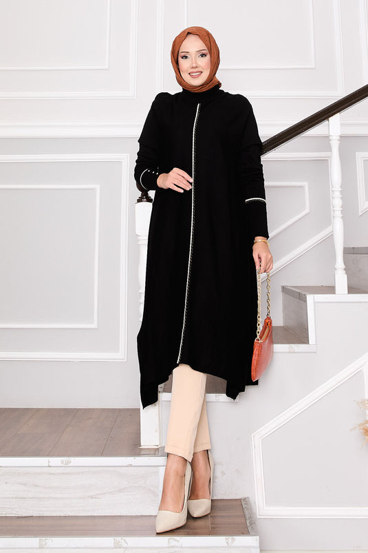 تونيك مولانا المخطط الأنيق باللون الأسود