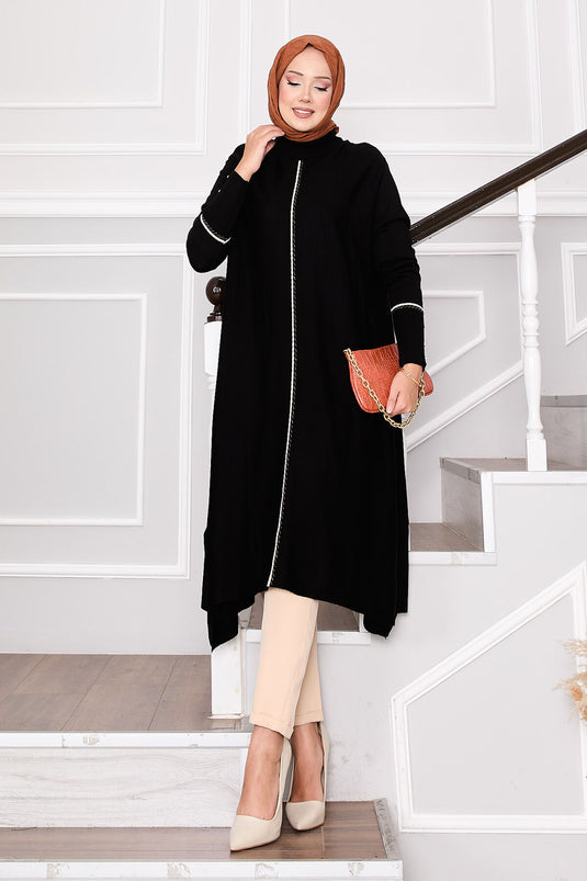 تونيك مولانا المخطط الأنيق باللون الأسود