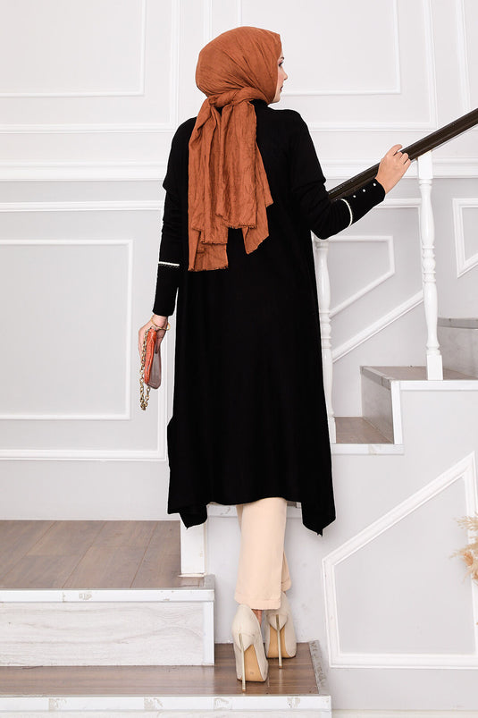 تونيك مولانا المخطط الأنيق باللون الأسود