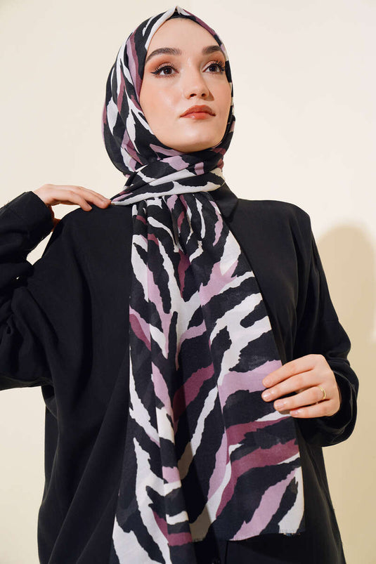 حمار وحشي نمط القطن شال أرجواني