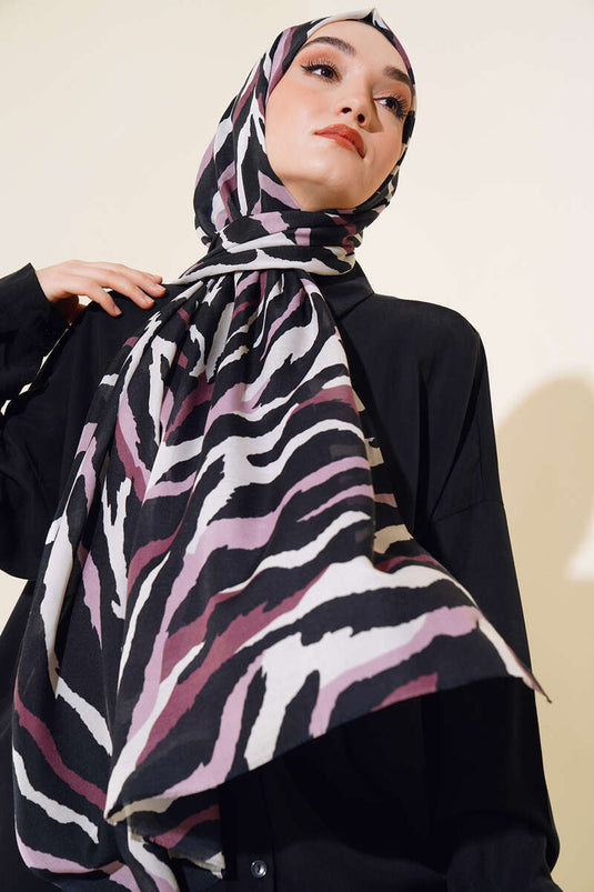 حمار وحشي نمط القطن شال أرجواني