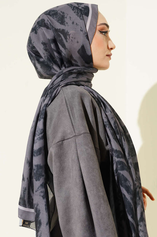 Zebra Desen Şal Vizon