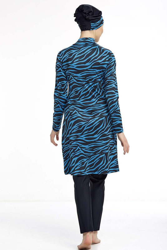 Zebra mønster sort hijab badedragt