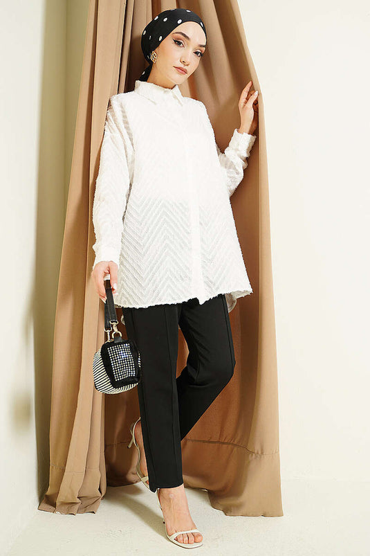 Chemise ample à franges Zikzak écru