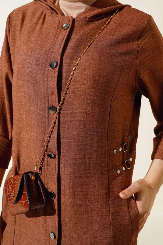 Casquette à capuche détaillée Staple Tan