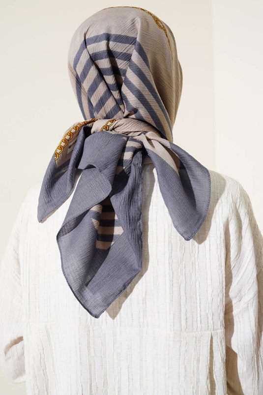 Écharpe Mio Cazz Motif Chaîne Gris