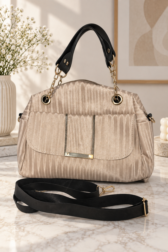 Dames Clutch Met Ketting Detail In Mink