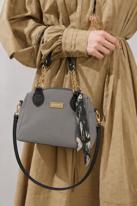 Gray Chain Handle Bag