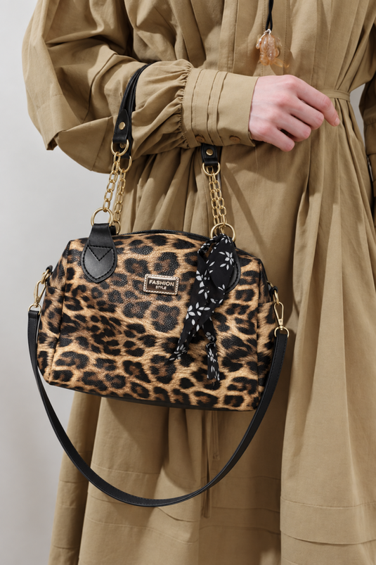Leopard Handtasche Mit Kettchen