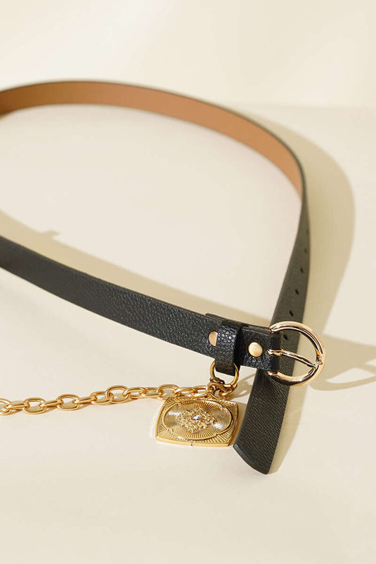 Riem met kettingsluiting zwart