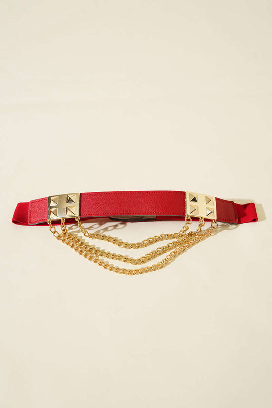 Red Belt with Chain