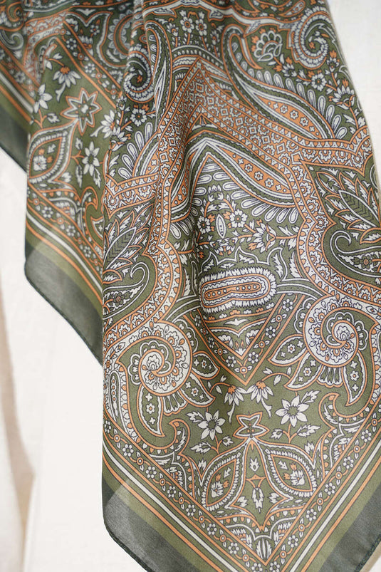 120 cm Ethnic Pattern Scarf Emerald
