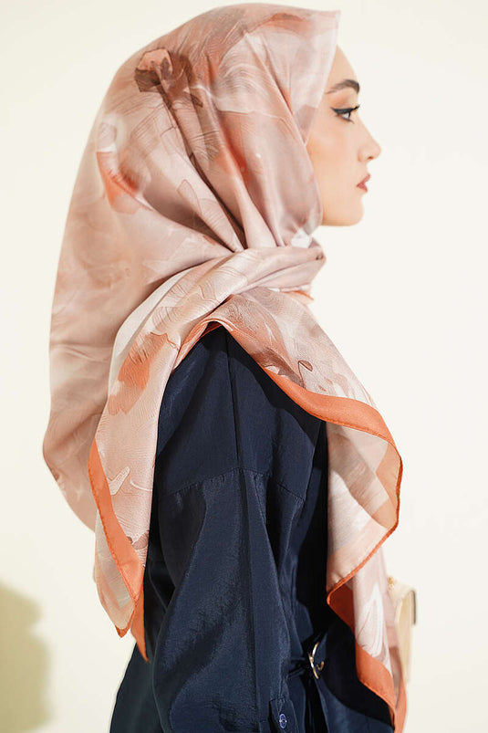 120 Cm Pastell Blumen Schal Camel
