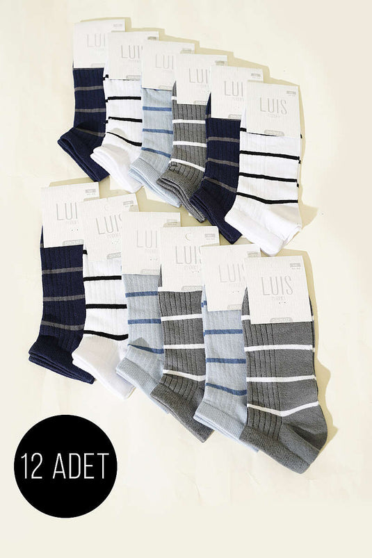 Lot de 12 chaussettes invisibles pour homme assorties 3