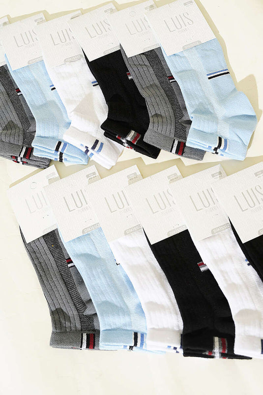 Lot de 12 chaussettes invisibles pour homme assorties 5